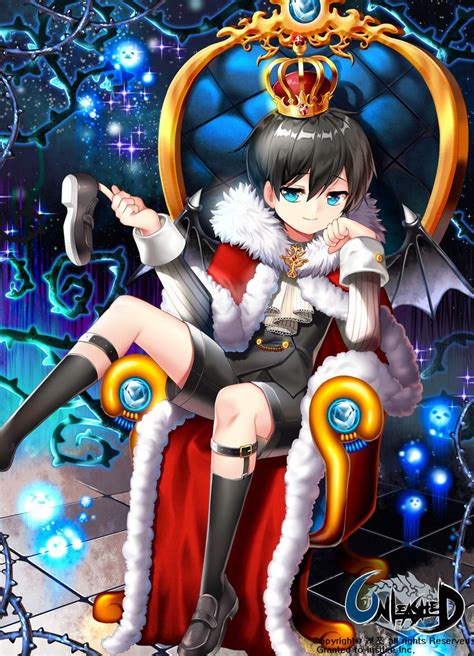 Anime Art Royalty Prince Anime Boy Crown Cape Fur