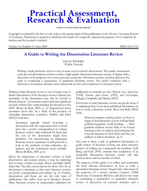 A literature review is an essential part of a ph.d. A guide to writing the dissertation literature review