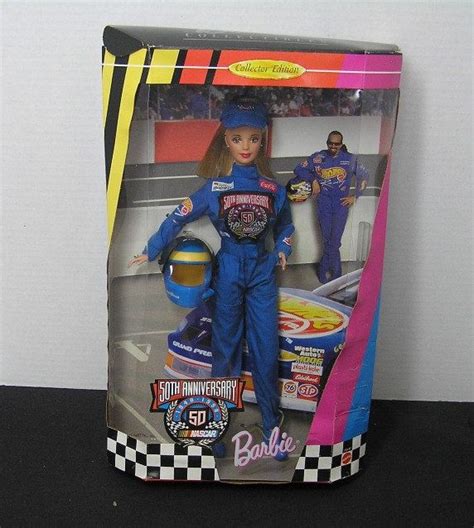 1998 50th Anniversary Nascar Barbie New In Box Full Race Car Driver