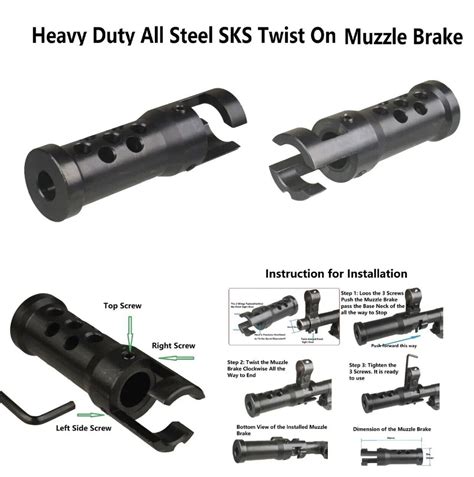 All Steel Quick Detach Twist On Sks Muzzle Brake Us Seller Ebay