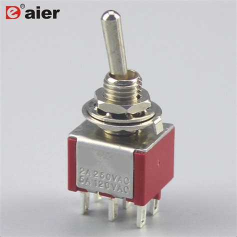 6mm Dpdt 3 Way On Off On 6 Pin Toggle Switch China 6 Pin Toggle