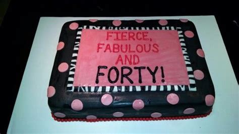 Fierce Fabulous And Forty Cake Black With Pink Polka Dots And Zebra
