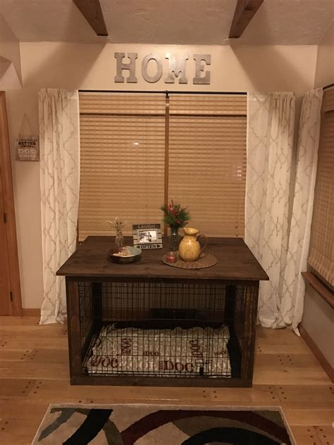 Use as an end table, nightstand or free standing crate. DIY Dog Crate Cover / Disguising a Dog Crate | Dog crate ...