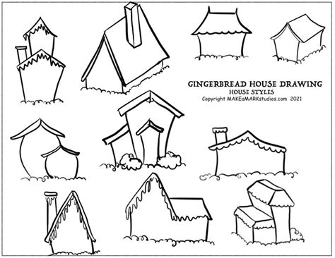 How To Draw A Gingerbread House With Drawing Guides Make A Mark Studios