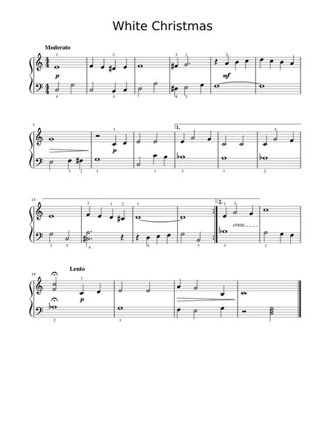 White Christmas Sheet Music For Piano Solo