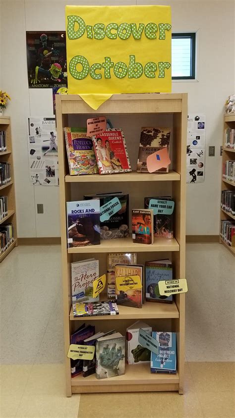 Discover October Library Book Display Library Book Displays Book