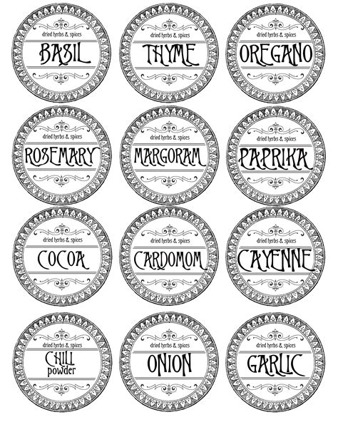 Free Printable Spice Label Template Printable Templates