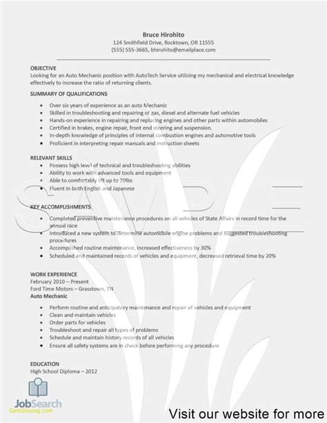 • provided assistance to other auto mechanics. Auto Mechanic Resume Sample Skills 2020 - auto mechanic ...