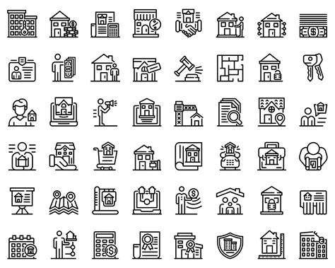 Realtor Icons Set Outline Style 8527027 Vector Art At Vecteezy