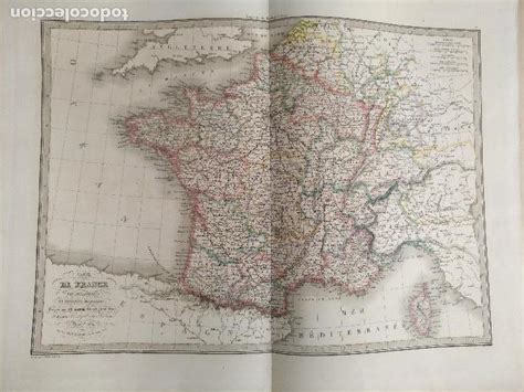 65x51cm Gran Antiguo Mapa 1854 Grabado Carte Vendido En Venta