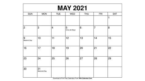 Free Printable May 2022 Calendars Wiki Calendar Free Printable May