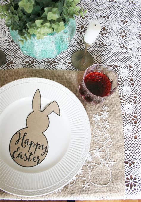 easter table setting  easter bunny template