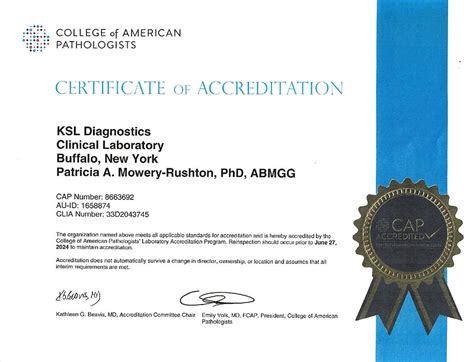 Certifications Ksl Diagnostics United States