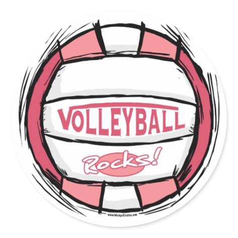 Can U Dig It Volleyball Pink Round Sticker Zazzle