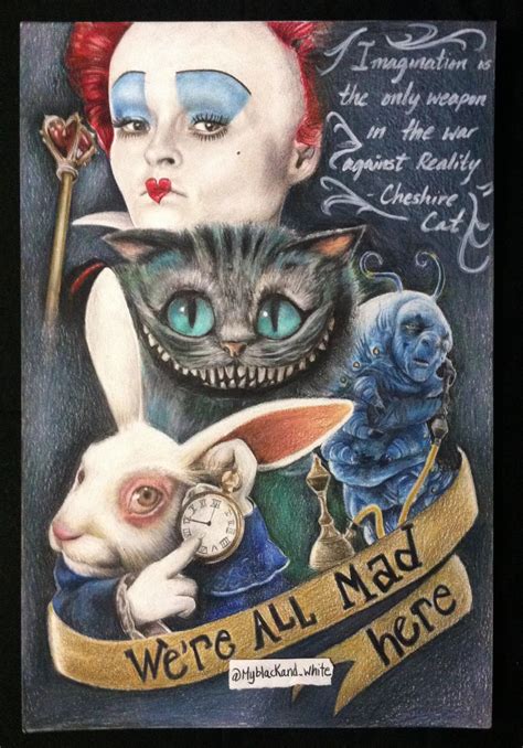 Tim Burtons Alice In Wonderland Colored Pencil Collage