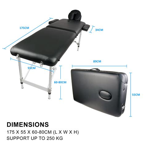 Massage Table Portable Aluminium Wooden 2 3 Fold Bed Therapy Waxing 55 70 75cm Ebay