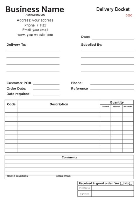 Cargo Delivery Receipt Template Awesome Receipt Forms