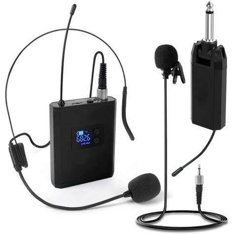 Uhf Wireless Microphone System Headset Microphonelavalier Lapel Mic