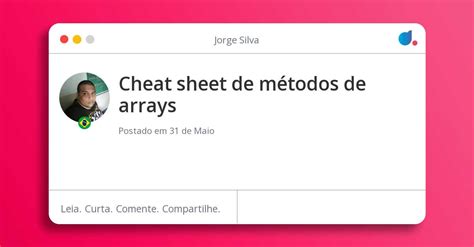 Cheat sheet de métodos de arrays