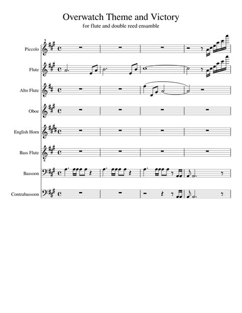 Overwatch Theme And Victory Sheet Music For Flute Piccolo Flute Oboe