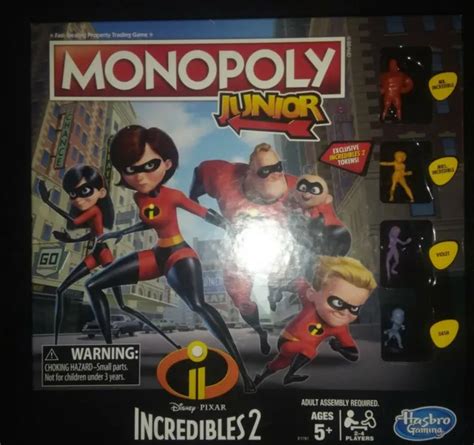 Monopoly Junior Kids Board Game Disneypixar Incredibles 2 Edition 7