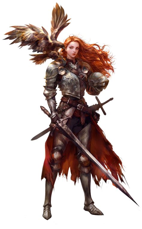 Knight Of Red Hair By Pei Zhu Fantasy Character Design Character Art