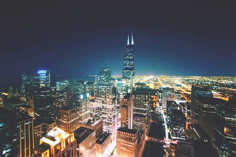 Chicago By Night Royalty Free Stock Photo