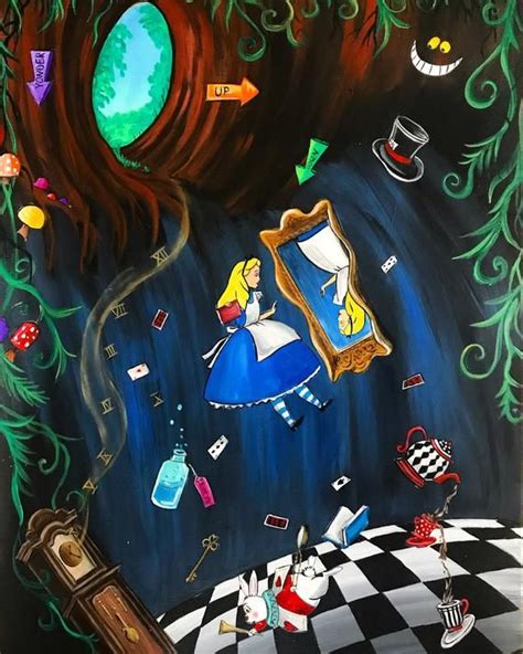 Alice Falling Down The Hole Etsy Alice In Wonderland Drawings