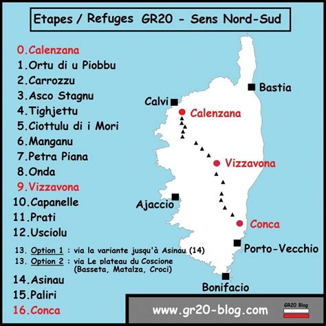 La Carte Des Étapes Refuges Du Gr20 Corse 17010 Hot Sex Picture