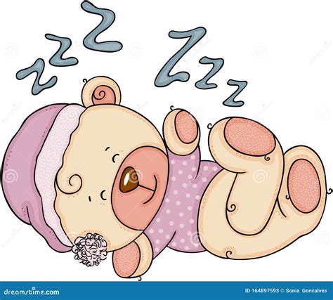 Cute Baby Teddy Bear Sleeping Stock Vector Illustration Of Good Rest
