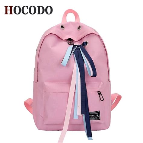 Hocodo College Style Ribbon Bow Backpack Fashion Tide Female Student
