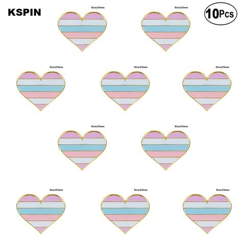 2021 Intersex Pride Heart Shape Lapel Pin Flag Badge Brooch Pins Badges
