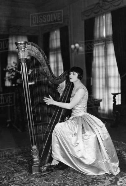 Woman Playing Harp Stock Photo Dissolve