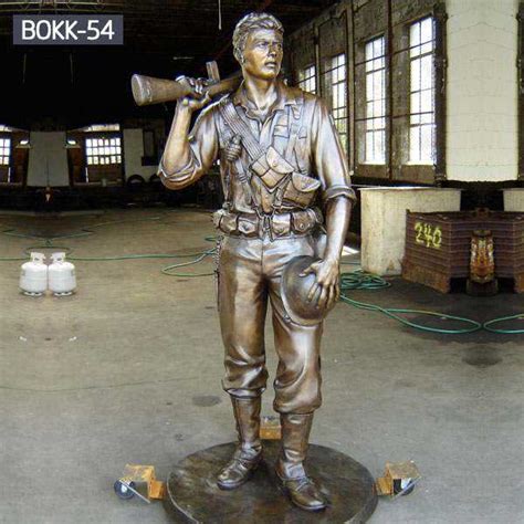 Custom Made Casting Bronze Memorial Soldier Statue For Sale Bokk 54