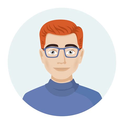 Male Avatar Portrait Of A Young Man With Glasses Vector Illustration