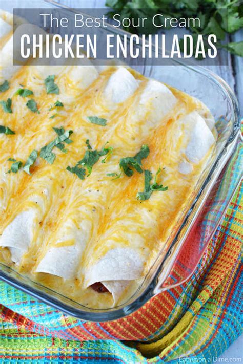 The Best Sour Cream Chicken Enchiladas - Easy Sour Cream ...