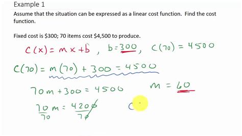 This can be compared with average total cost or atc, which is the total. Find Linear Cost Function Given Fixed Cost - YouTube