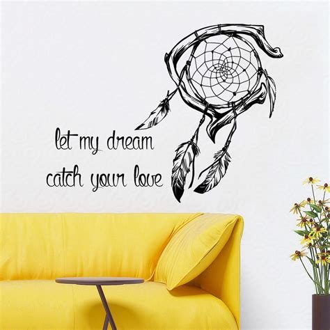 Dream Catcher Wall Decal Quote Let My Dream By Walldecalswithlove