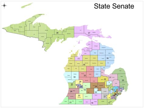 Michigan Senate Districts Map Michigan Map