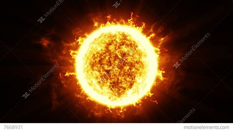 Beautiful Sun Surface And Solar Flares Hd 1080 Looped Animation Stock