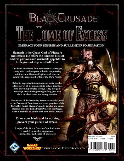 Black Crusade The Tome Of Excess Supplement 40k Rpg Tools