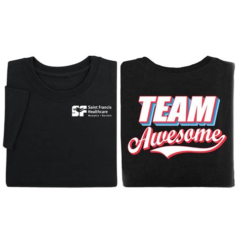 Team Awesome Unisex 2 Sided Short Sleeved T Shirt Silkscreened