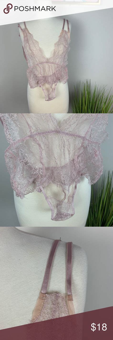 Victorias Secret Plunging Neck Lace Teddy Just A Hint Of Purple And A