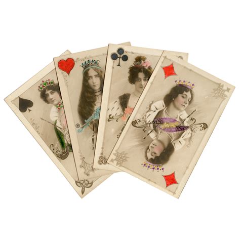 4 Belle Epoque French Playing Card Queens Cleo De Merode Belle Otero