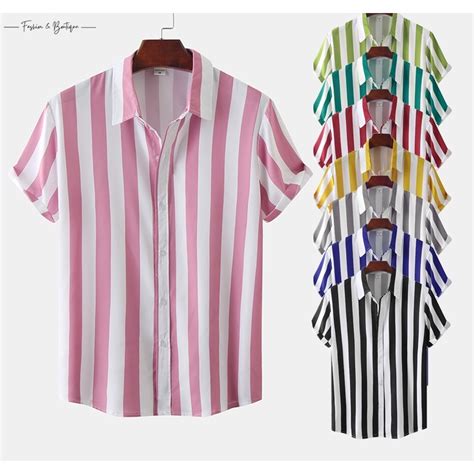 Kemeja Tema Retro Pop Yeh Yeh P Ramlee 60an 70an Kemeja Retro Lelaki Kemeja Jalur Striped Shirt