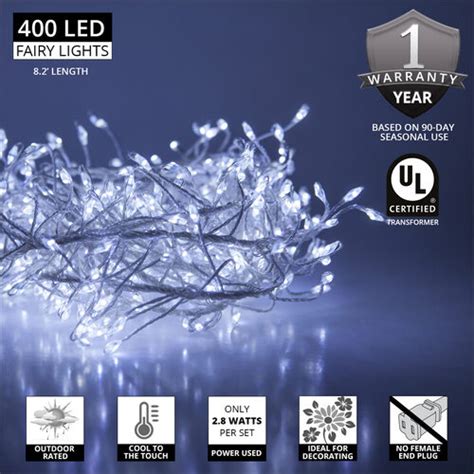 Cool White Led Fairy Lights Silver Wire Wintergreen Corporation