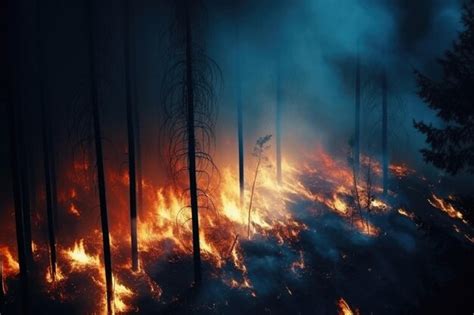 Premium Photo Night Fire In Forest Climate Change Ecology