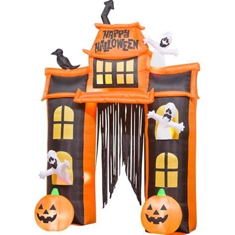 10 Tall Airblown Halloween Inflatable Haunted House And Archway