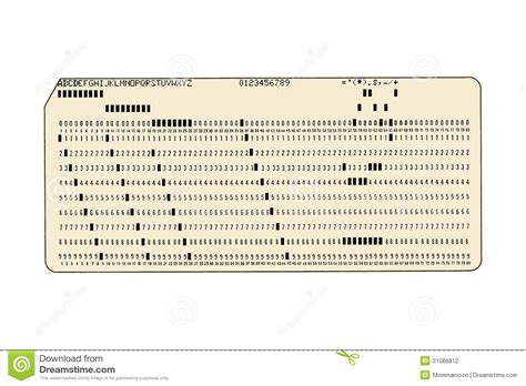 Some of these were equal in complexity to the standard data processing cards. Computer Punch Card Stock Photography - Image: 31066812
