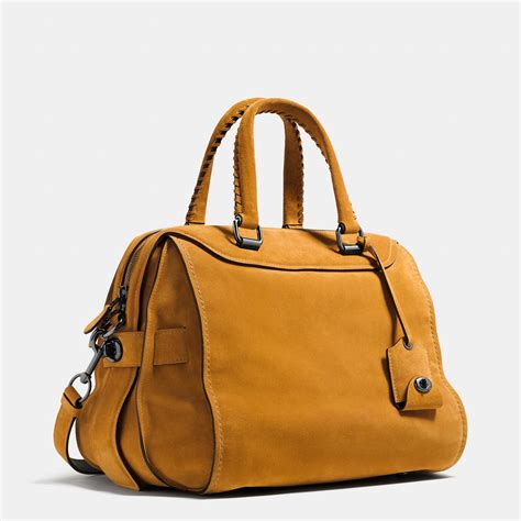Coach Ace Satchel 28 In Suede In Brown Lyst